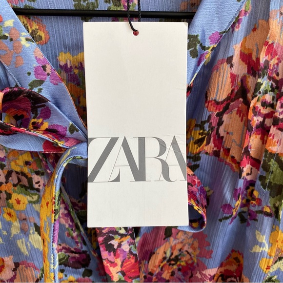 NWT ZARA FLOWER PRINT MINI DRESS, SIZE XL - Picture 12 of 12